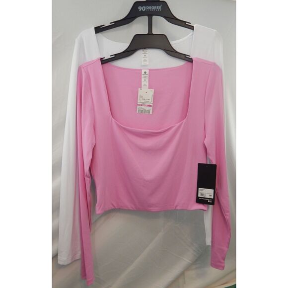 90 Degree by Reflex M/10MS Active Top Pair Contour Olivia Crop Square Neck 72.00 - Picture 8 of 10